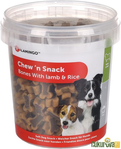 Flamingo Chew'n Snack Kuzulu Ve Pi̇ri̇nçli̇ Atıştırmalık Köpek Ödül Maması 500 Gr
