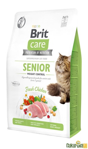 BRIT CARE SENIOR HYPO - ALLERGENIC KİLO KONTROLÜ İÇİN TAHILSIZ YAŞLI KEDİ MAMASI 2 KG