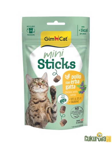 Gimcat Mini Sticks Tavuklu ve Catnipli Kedi Ödül Maması 50 Gr