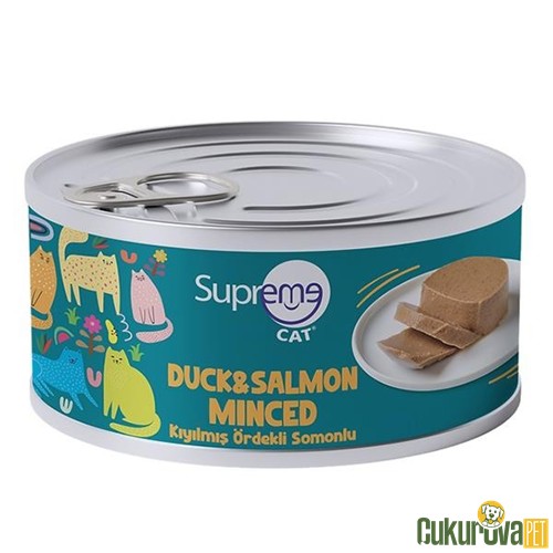 Supreme Cat Ördekli ve Somonlu Kıyılmış Yetişkin Kedi Konservesi 85 Gr
