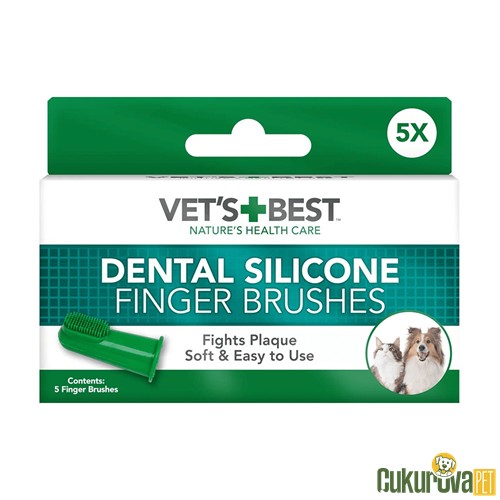 VET'S BEST KEDİ VE KÖPEKLER İÇİN SİLİKON PARMAK DİŞ FIRÇASI 5 ADET 