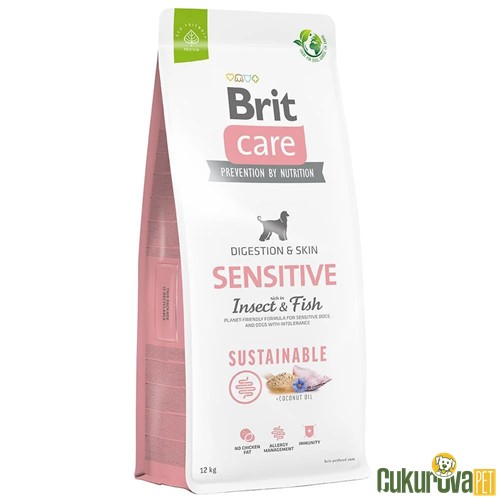 BRIT CARE SENSITIVE DIGESTION & SKIN BALIKLI LARVA PROTEINLI YETİŞKİN KÖPEK MAMASI 12 KG