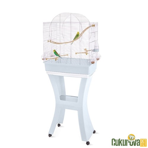 Imac Matilde Ayaklı Kuş Kafesi Mavi - Gümüş, 58 x 38 x 71 - 143 Cm