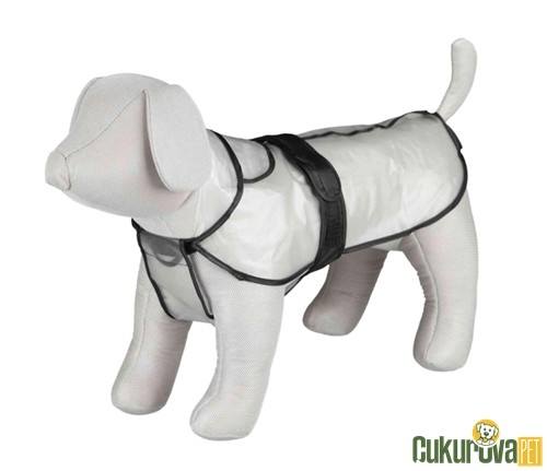 TRIXIE KÖPEK YAĞMURLUK TRANSPARAN ŞEFFAF SİYAH BİYELİ - L 55 CM 