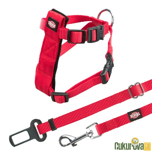 Trixie Kedi Araba Emniyet Kemeri Kırmızı 20 x 50 Cm - 15 Mm