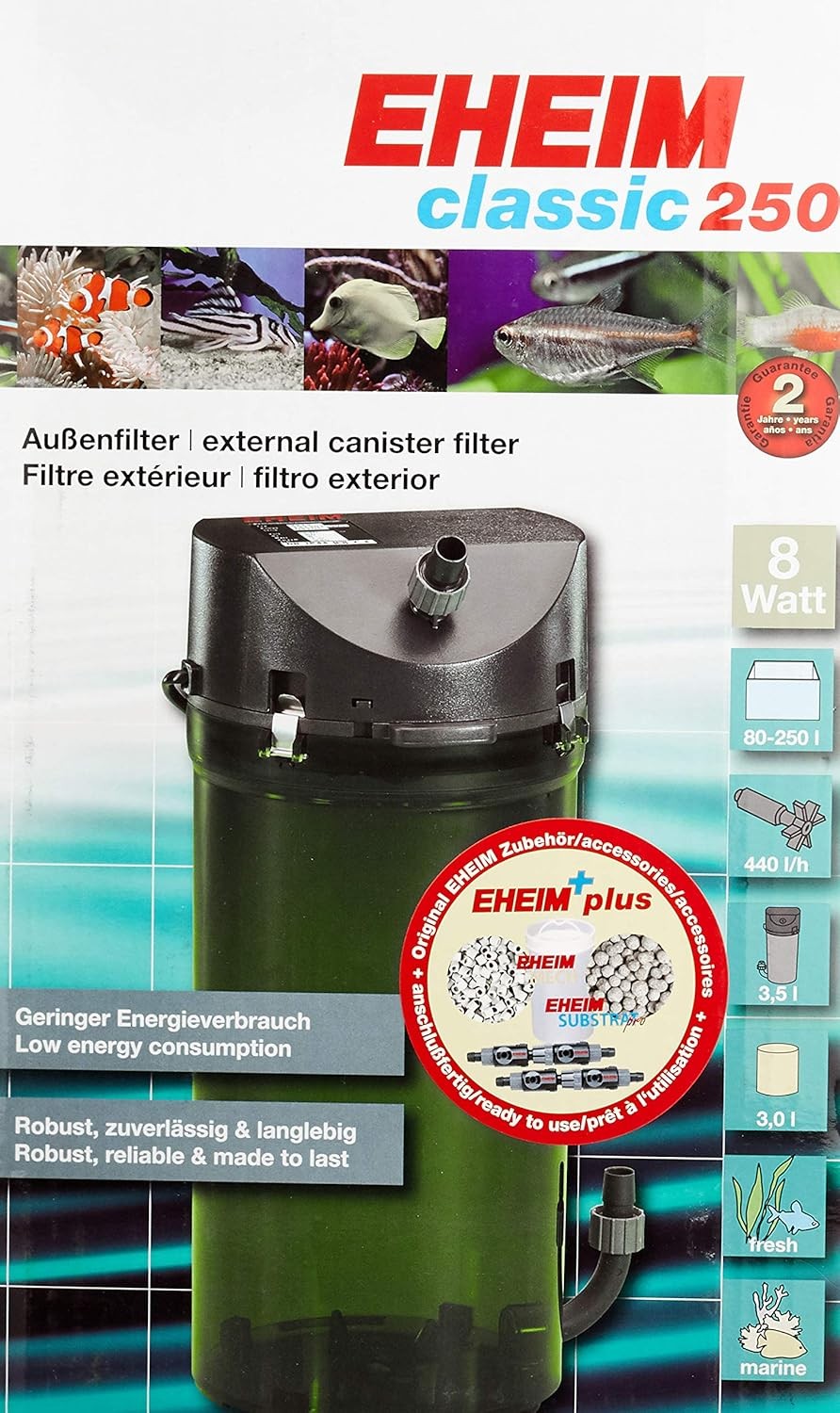 Eheim Classic 250 2213 Dış Filtre Sessiz ve Dayanıklı Akvaryum