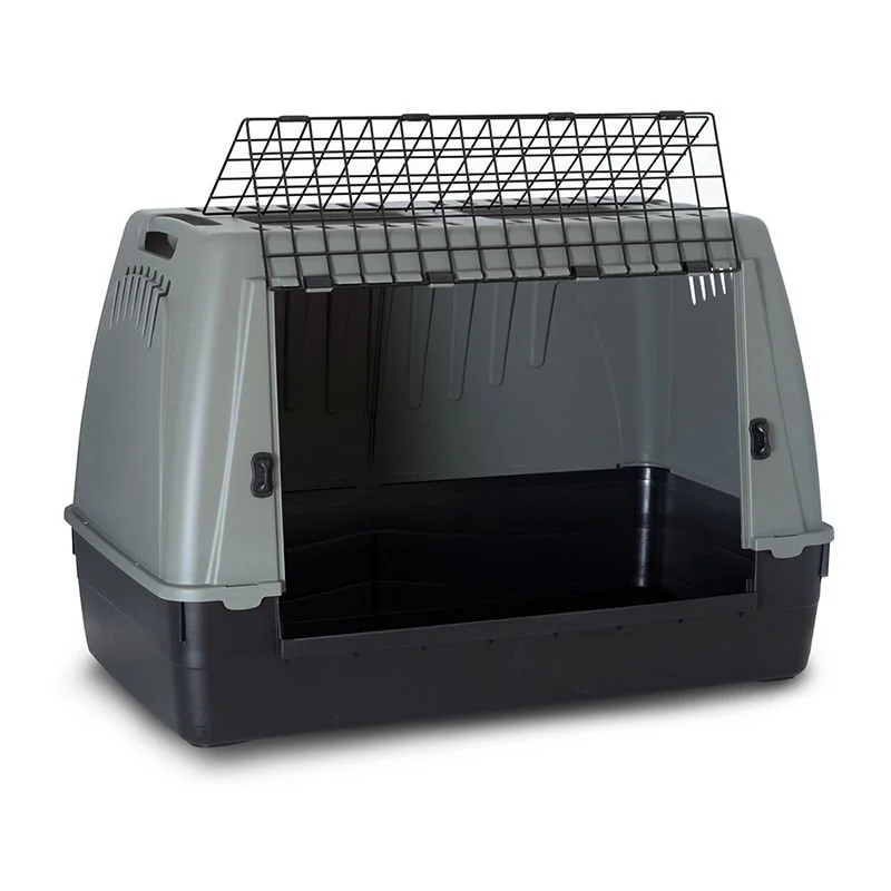 Transportín Para Perros Bracco 100 - Gris - 100x60x65 Cm - Con Rejillas Ventilación Y Suelo Extraíble
