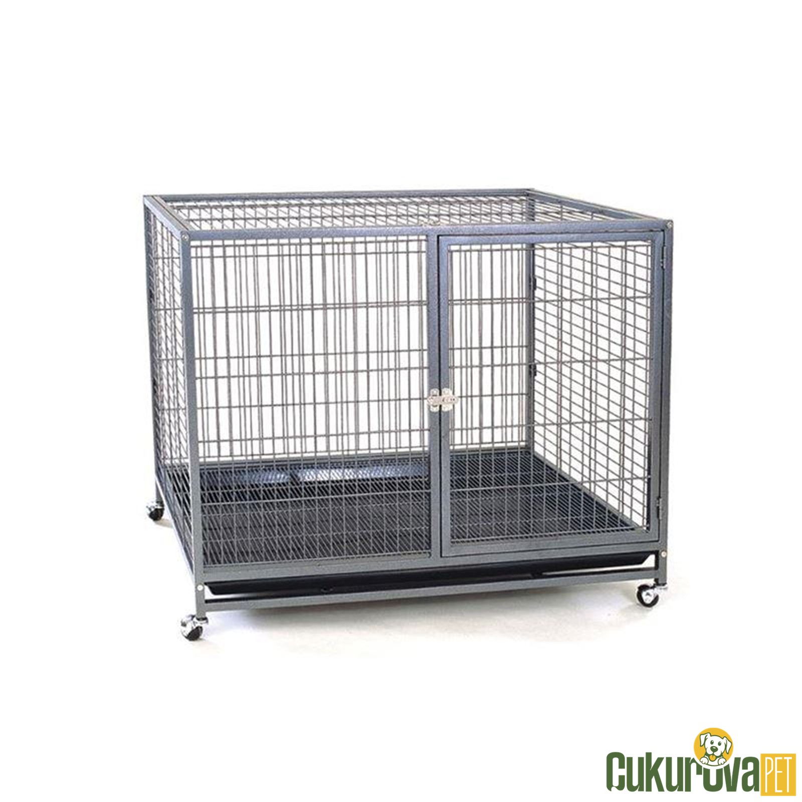 Dayang 074 Galveni̇z Tekerlekli̇ Köpek Kafesi̇ 110 x 70 x 90 Cm