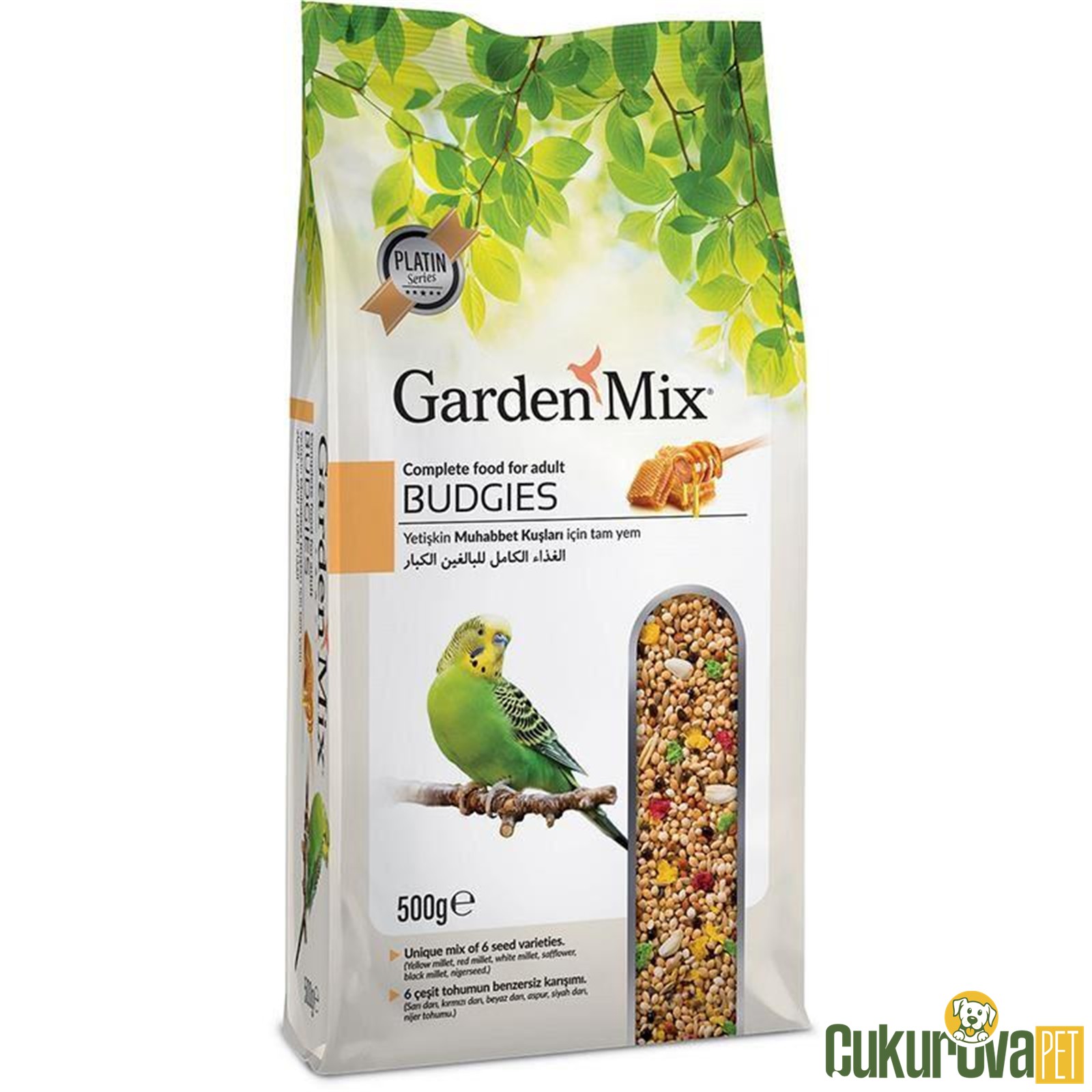 Gardenmix Platin Budgies Ballı Muhabbet Kuş Yemi 500 Gr