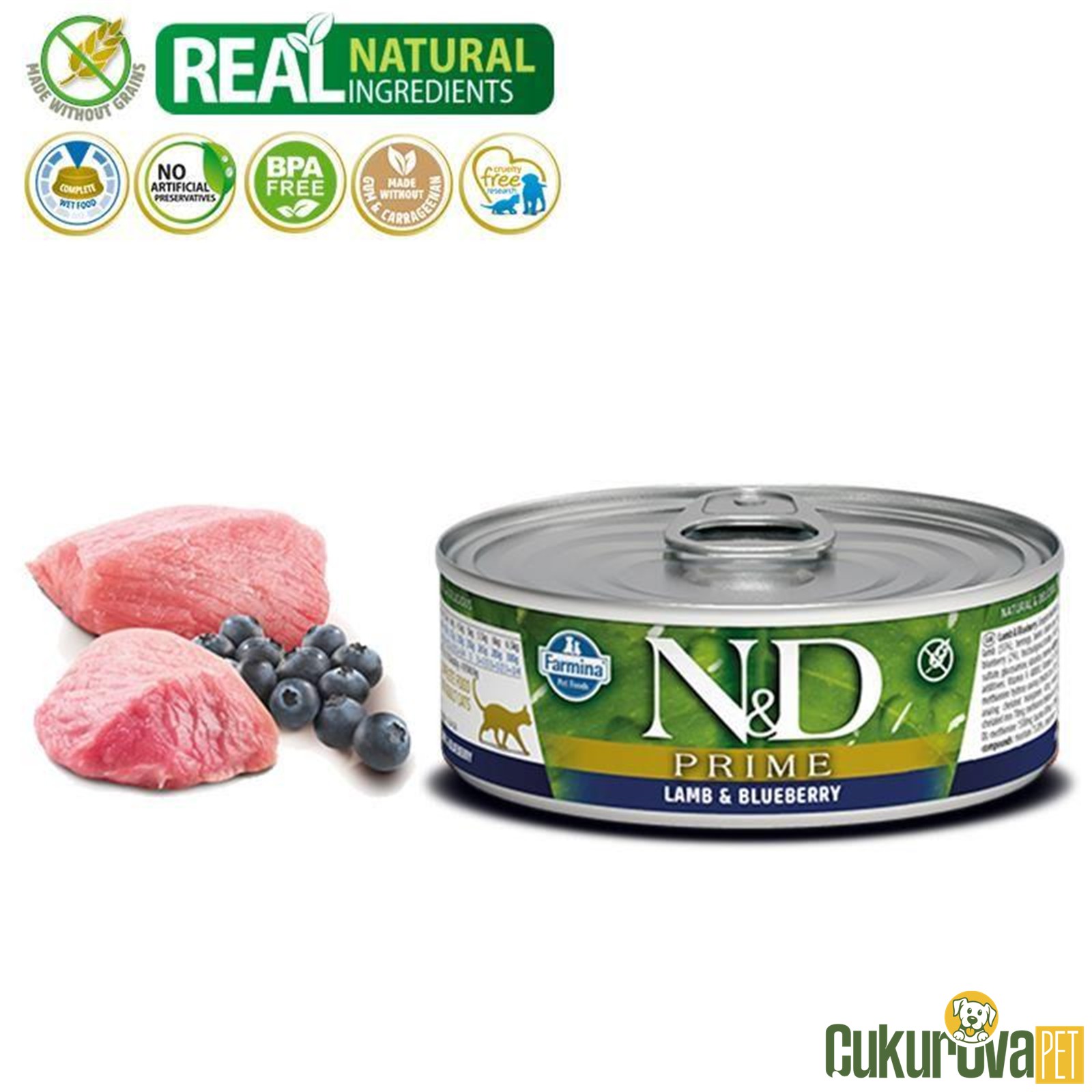 N & D Prime Kuzulu Ve Yaban Mersi̇nli̇ Tahılsız Yeti̇şki̇n Kedi̇ Konservesi̇ 70 Gr