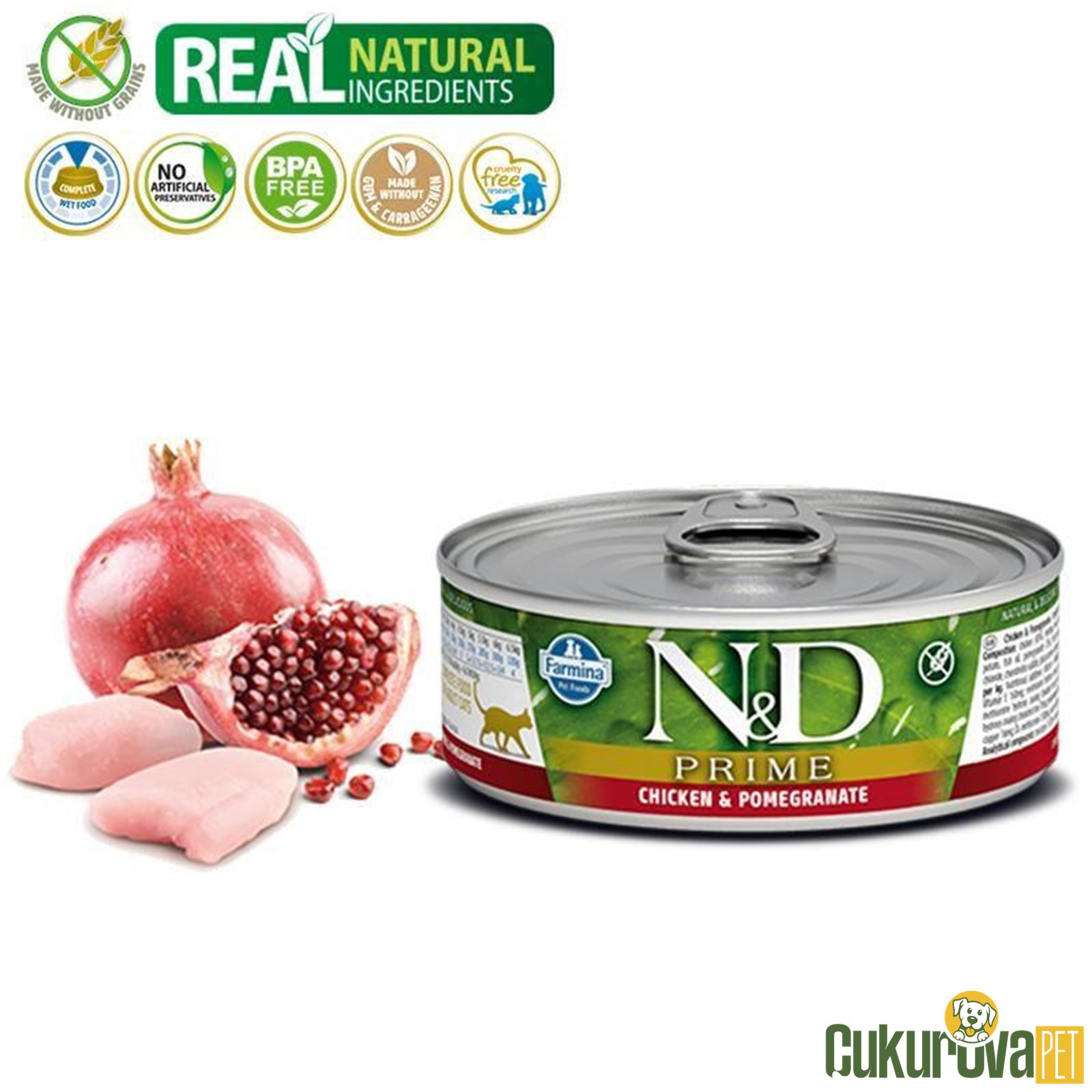 N & D Prime Tavuklu Ve Narlı Tahılsız Yeti̇şki̇n Kedi̇ Konservesi̇ 70 Gr