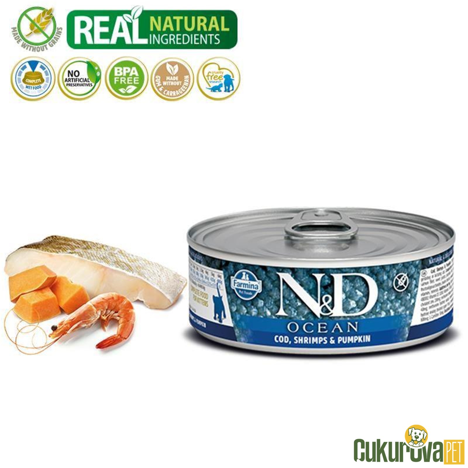 N & D Ocean Tahilsiz M. Balıklı Kari̇desli̇ Yavru Kedi̇ Konservesi̇ 80 Gr