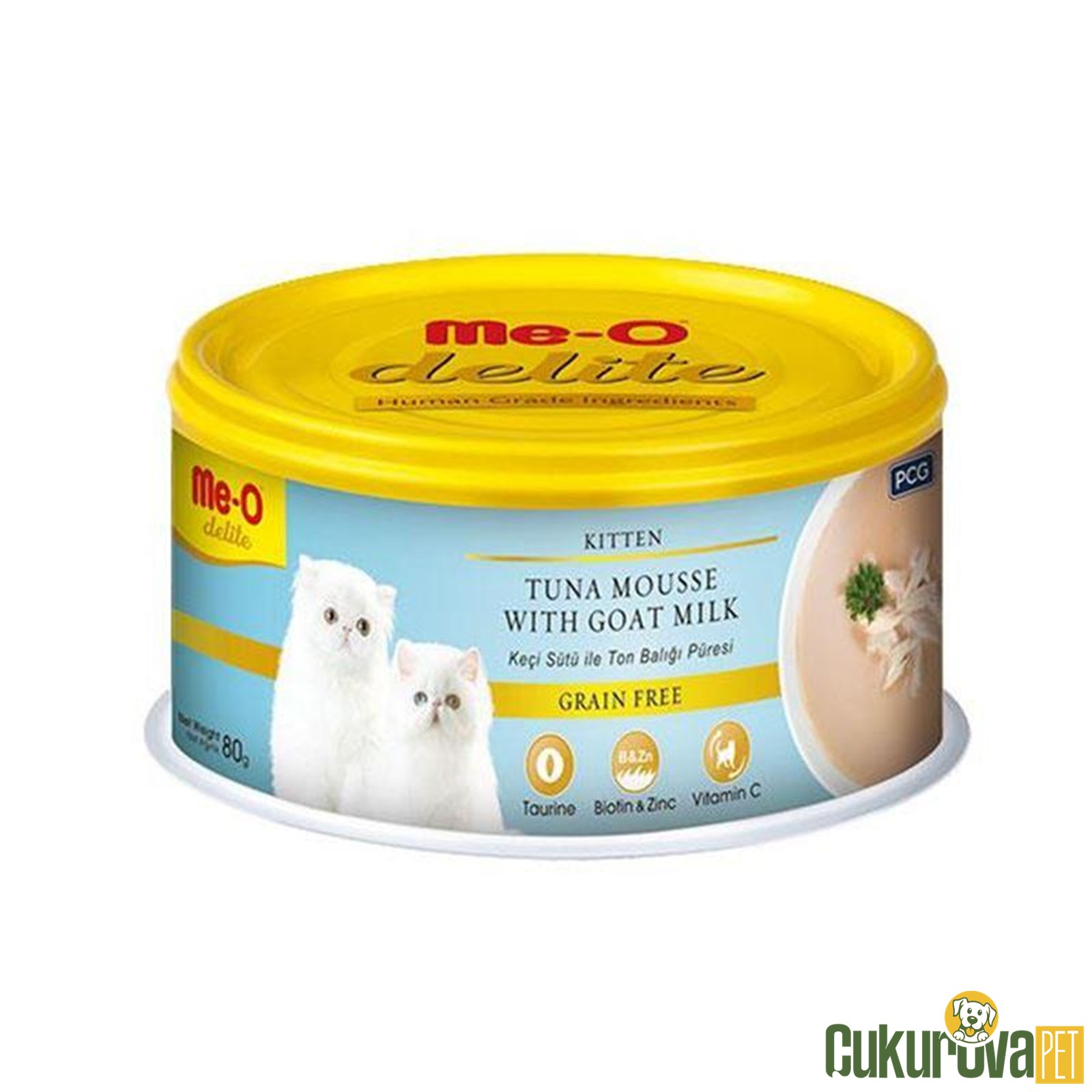 Meo Delite Keçi Sütlü Ton Balıklı Tahılsız Ezme Yavru Kedi Konservesi 80 Gr