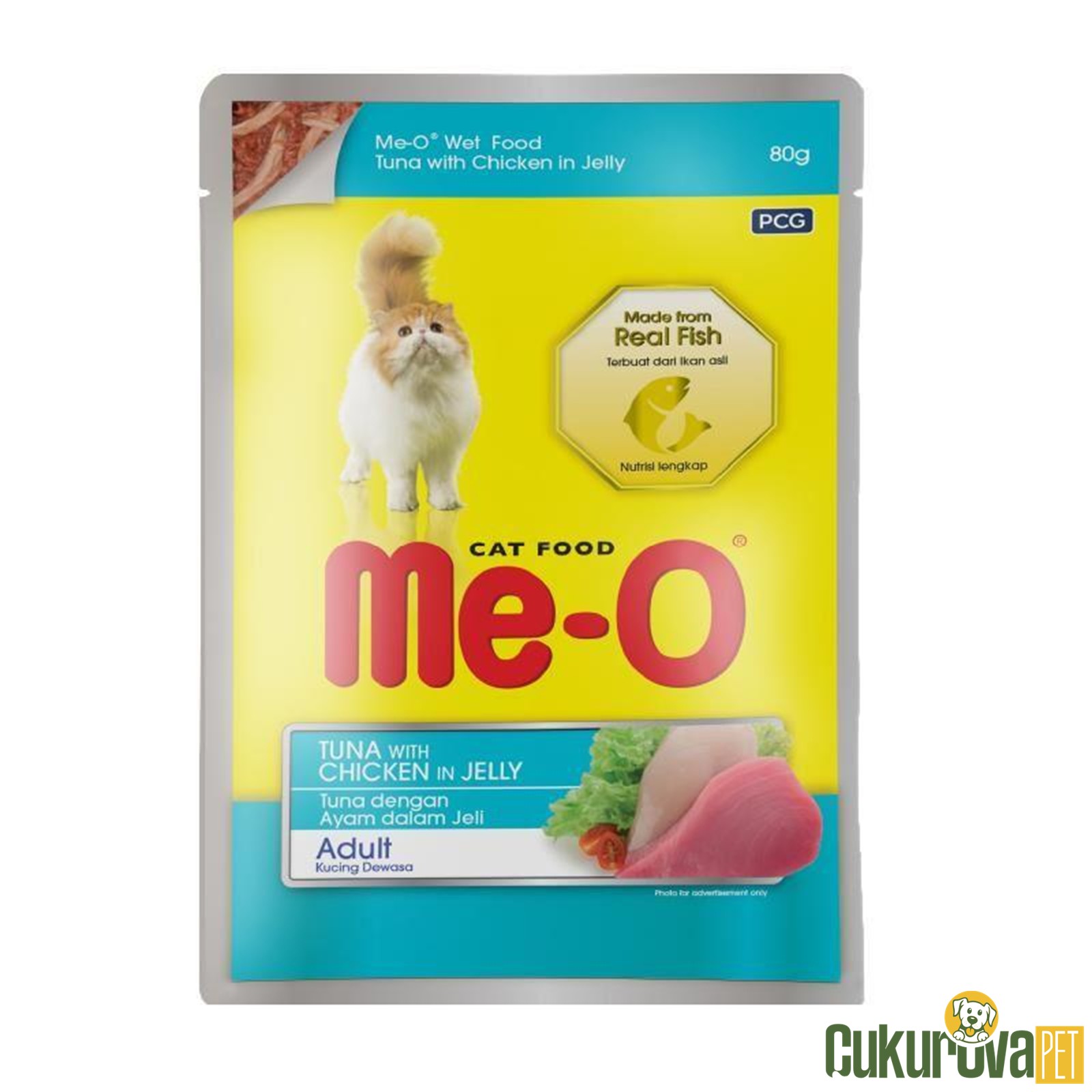 Meo Pouch Jöle İçi̇nde Ton Balıklı Ve Tavuk Parçacıklı Kedi̇ Yaş Maması 80 Gr