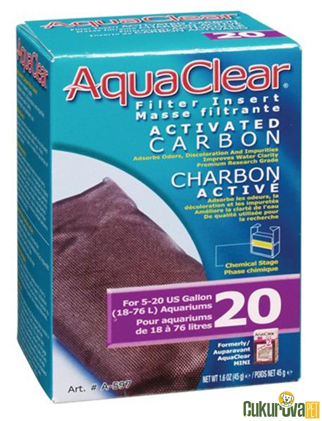 Aquaclear 20 Akti̇f Karbon 45 Gr