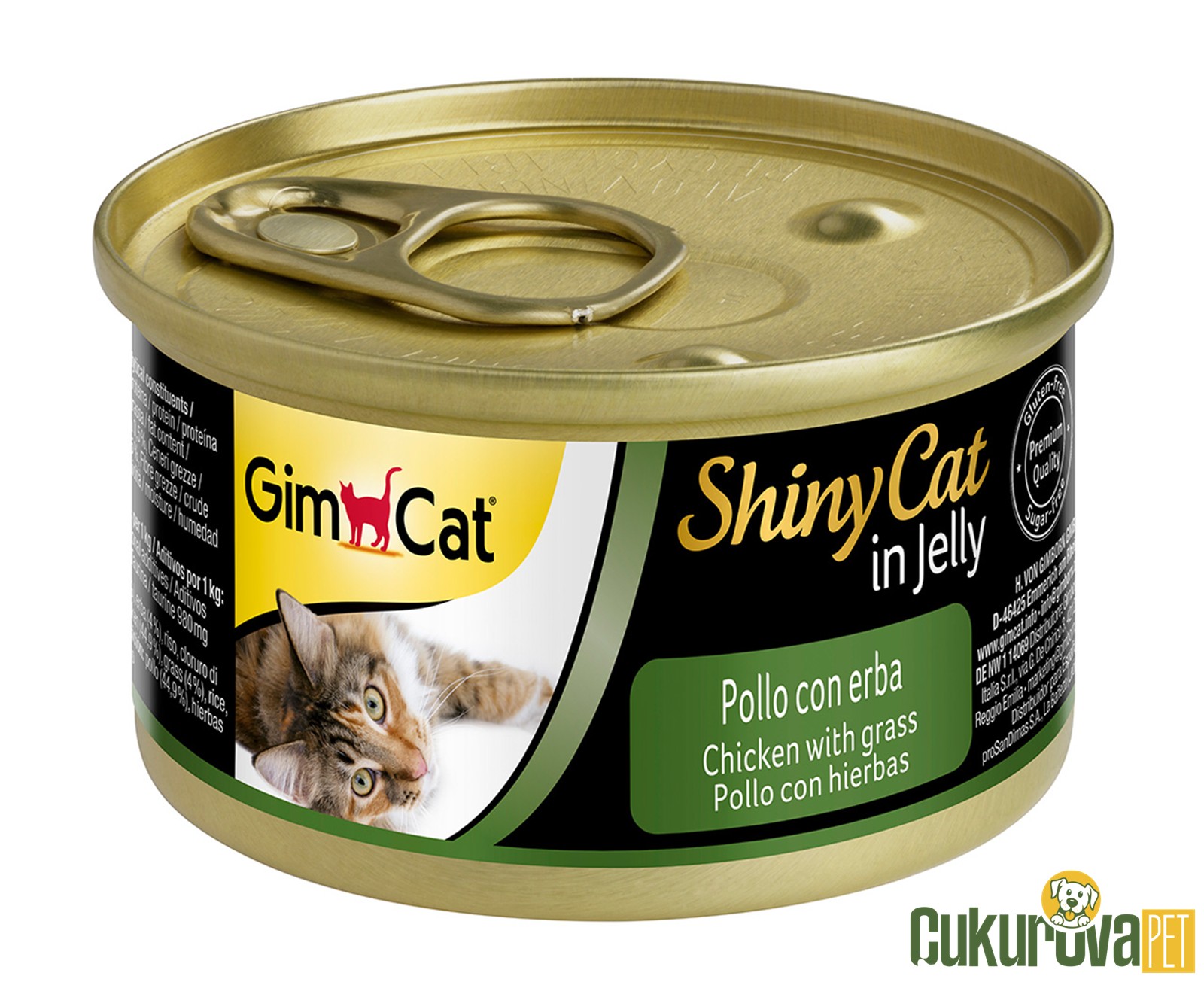 Gimcat ShinyCat Tavuk Ve Kedi Otlu Yetişkin Kedi Konservesi 70 Gr