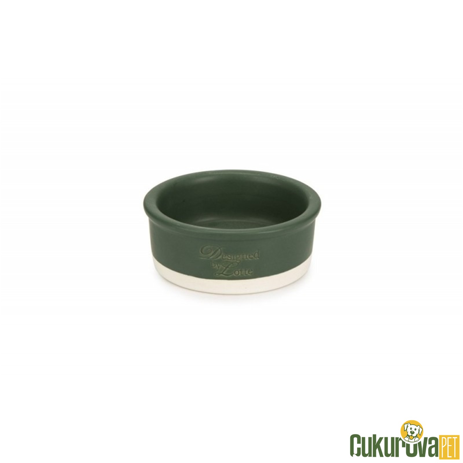 Karlıe Kedi & Köpek Seramik Mama Kabı 12 x 12 x 4 Cm Yeşil