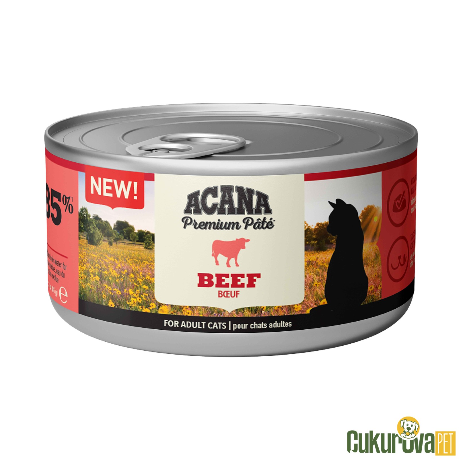 Acana Premium Pate Sığır Etli Yetişkin Kedi Konservesi 85 Gr