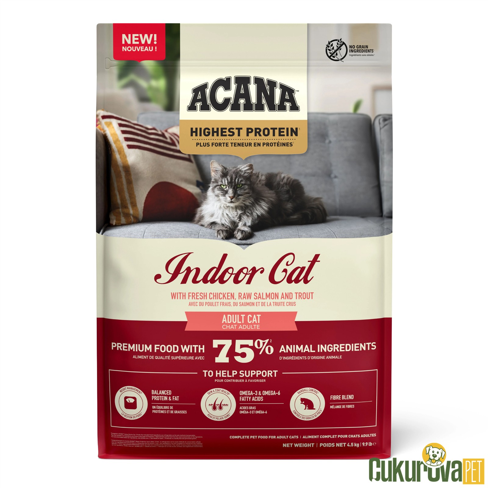 Acana Indoor Cat Yetişkin Kedi̇ Maması 4.5 Kg
