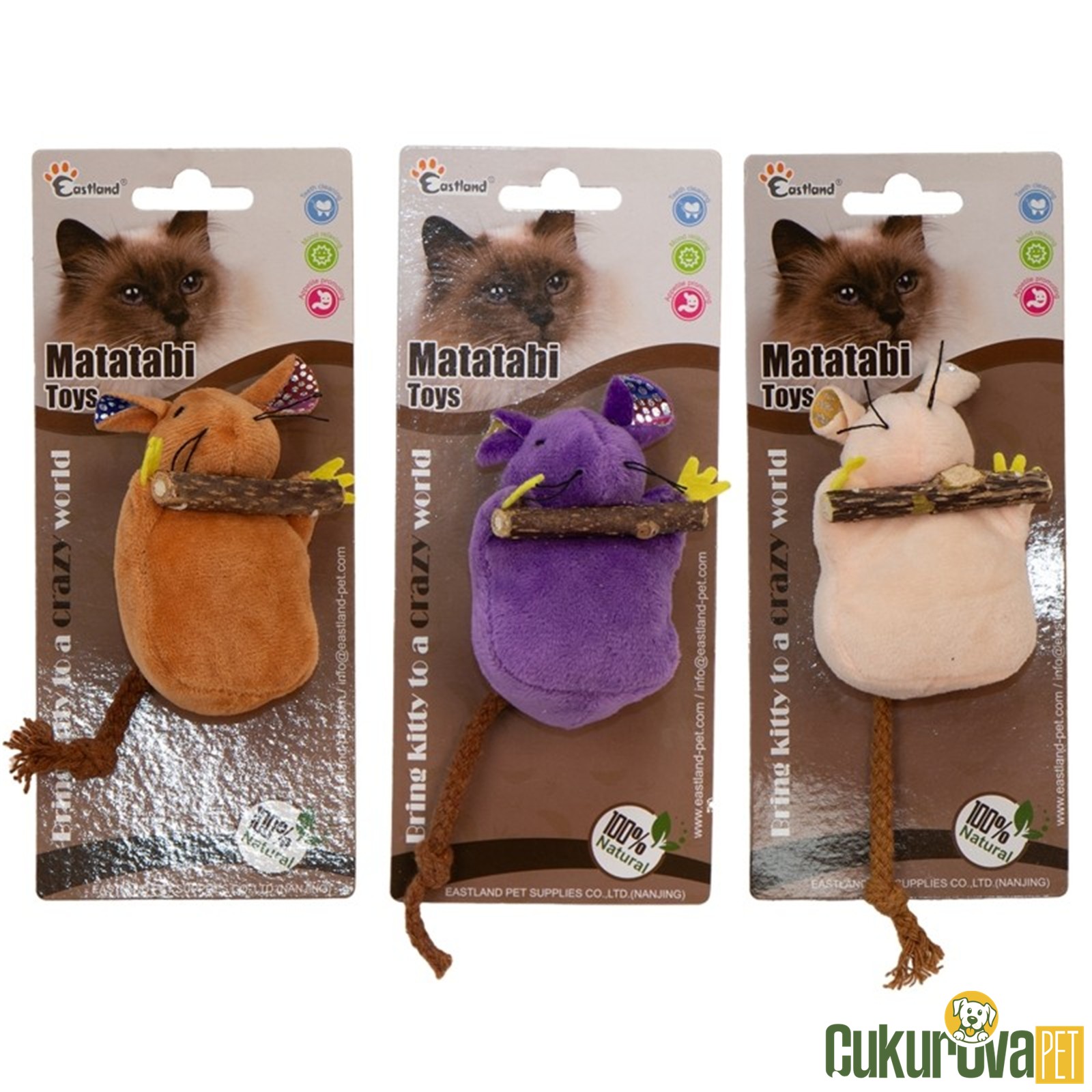 Eastland Kedi̇ Oyuncağı Matatabili Peluş Fare 9.5 Cm