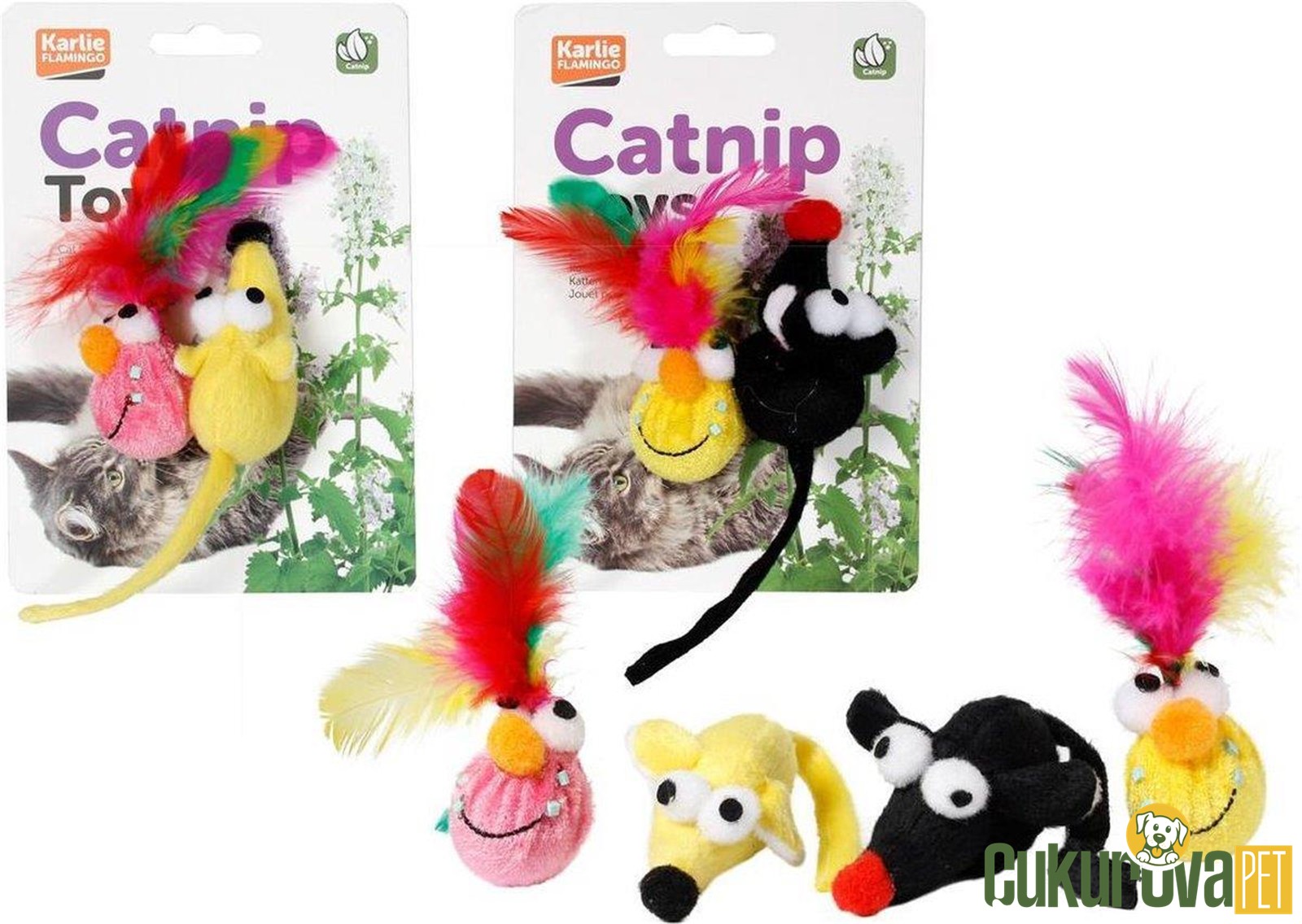 Karlie Catnipli Peluş Kedi Oyuncağı Seti 2'li 6 Cm