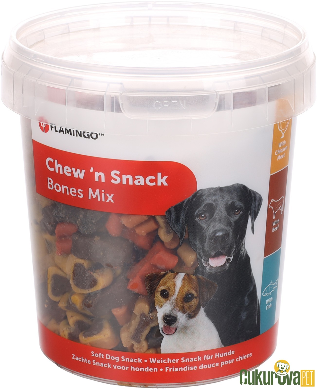 Flamingo Chew'n Snack Kemi̇k Şekli̇nde Karışık Çeşi̇tli̇ Köpek Ödül Maması 500 Gr