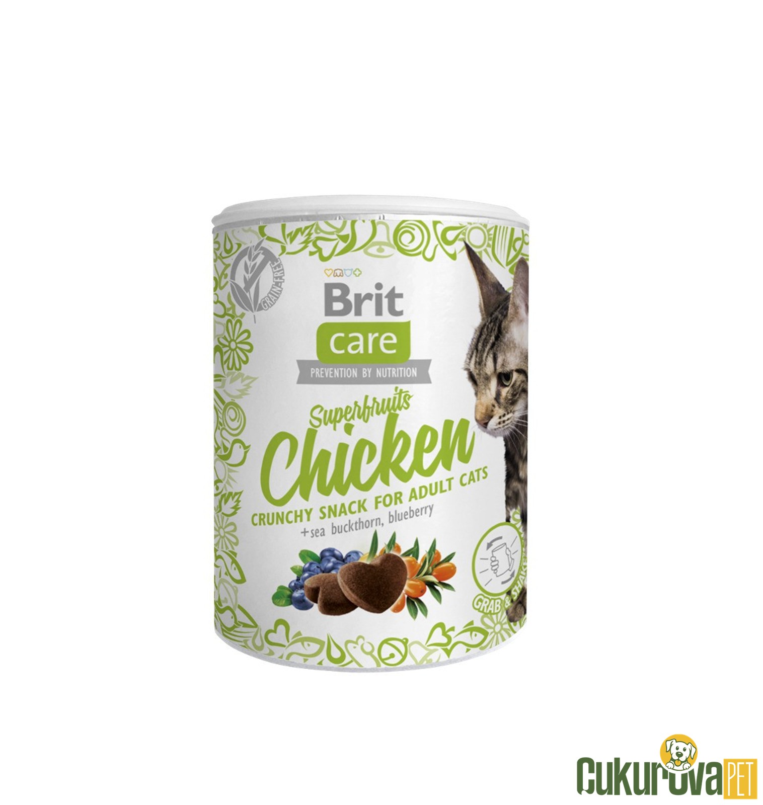 Brit Care Superfruits Tavuklu Ve Yaban Mersinli Kıtır Kedi Ödül Tableti 100 Gr