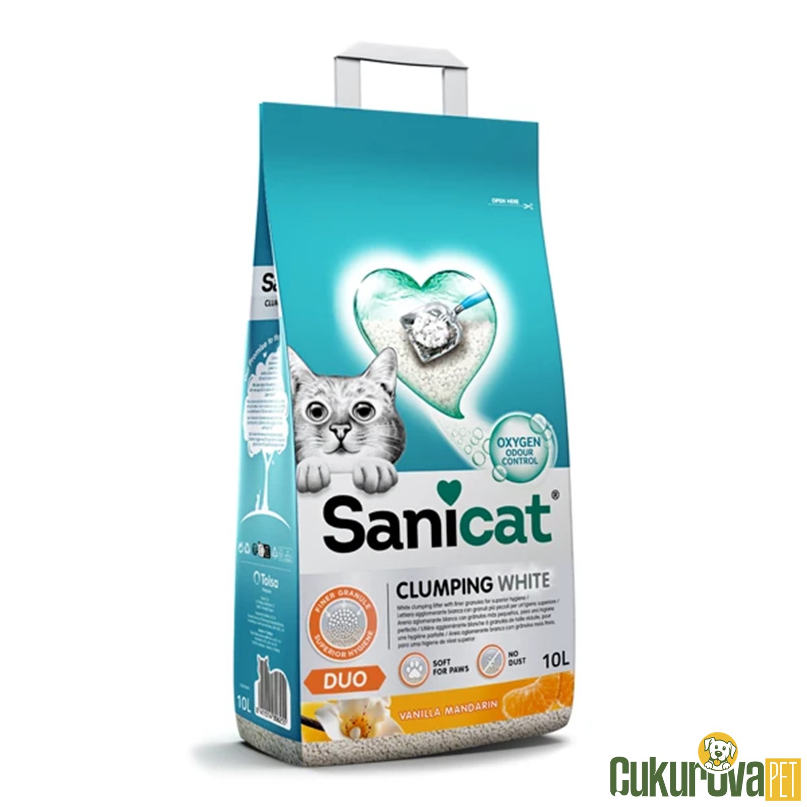 Sanicat Duo Vanilya ve Mandalina Kokulu Kedi Kumu 10 L