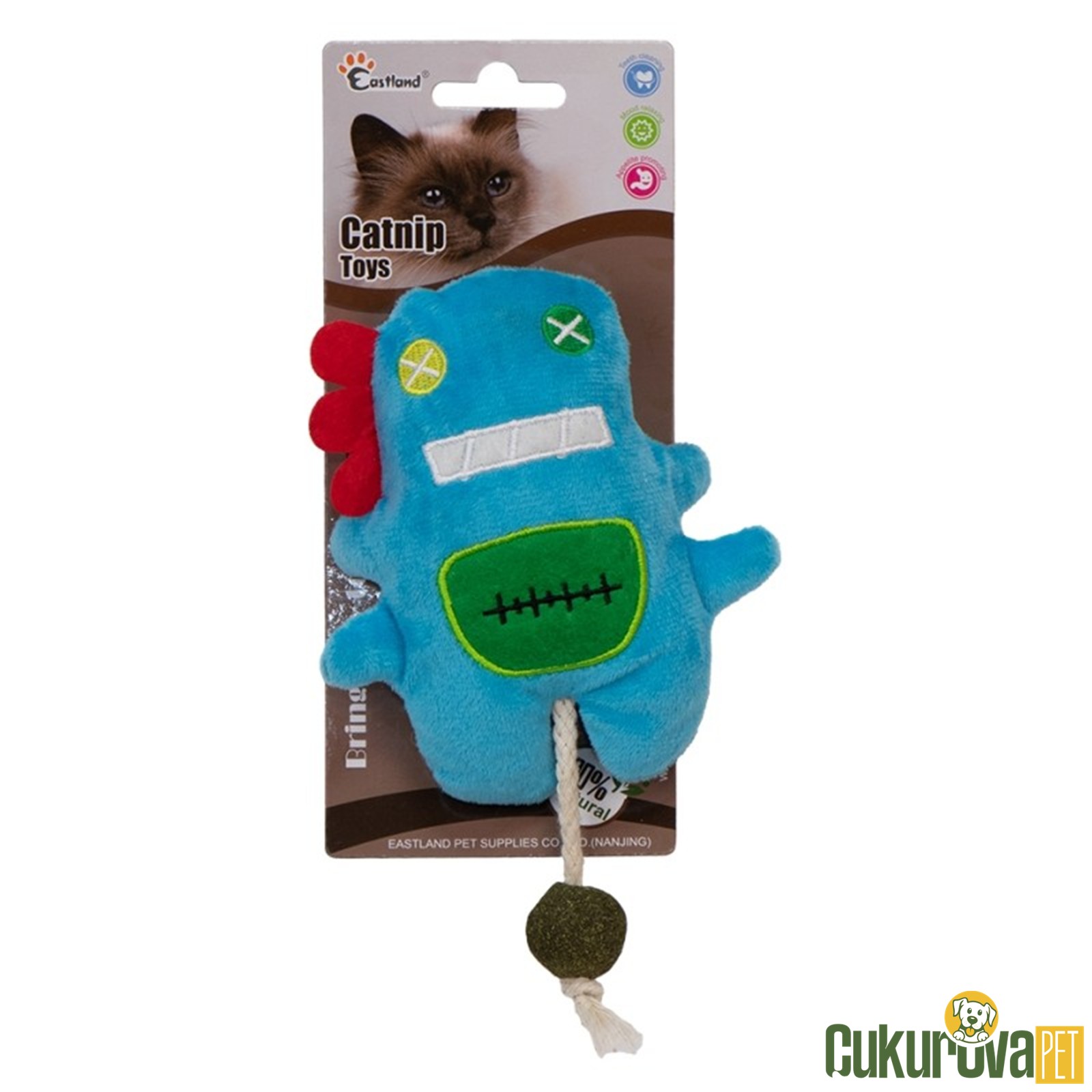 Eastland Kedi̇ Oyuncağı Catnipli Peluş Mavi̇ Canavar 18 Cm
