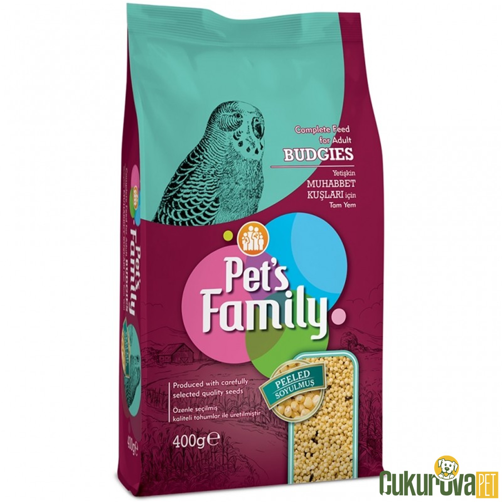 Pet's Family Budgies Soyulmuş Muhabbet Kuşu Yemi 400 Gr