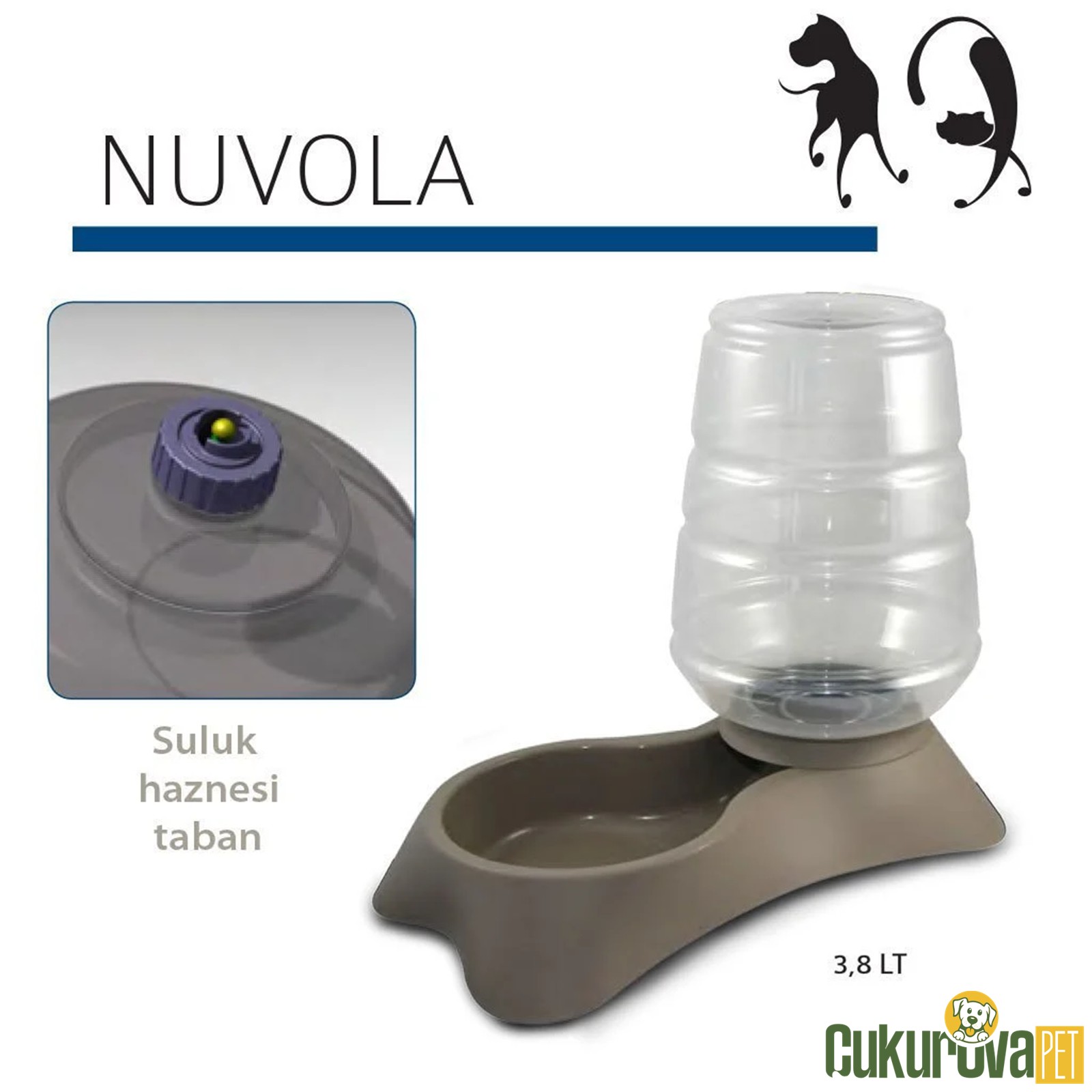 Mp Nuvola Kedi Ve Köpek Hazneli Mama Ve Su Kabı 3.8 L