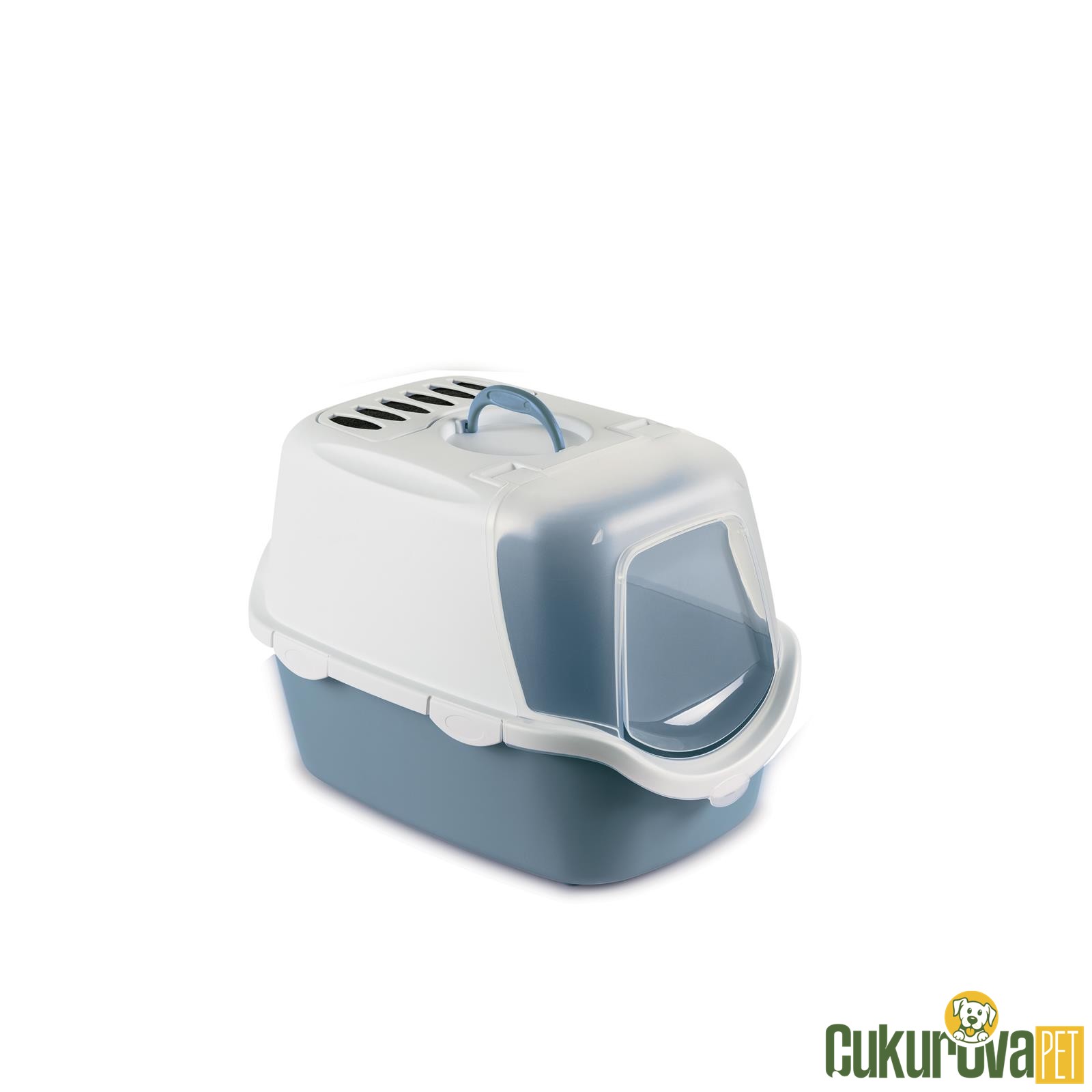 Stefanplast Cathy Easy Clean Kapalı Kedi̇ Tuvaleti - Mavi̇