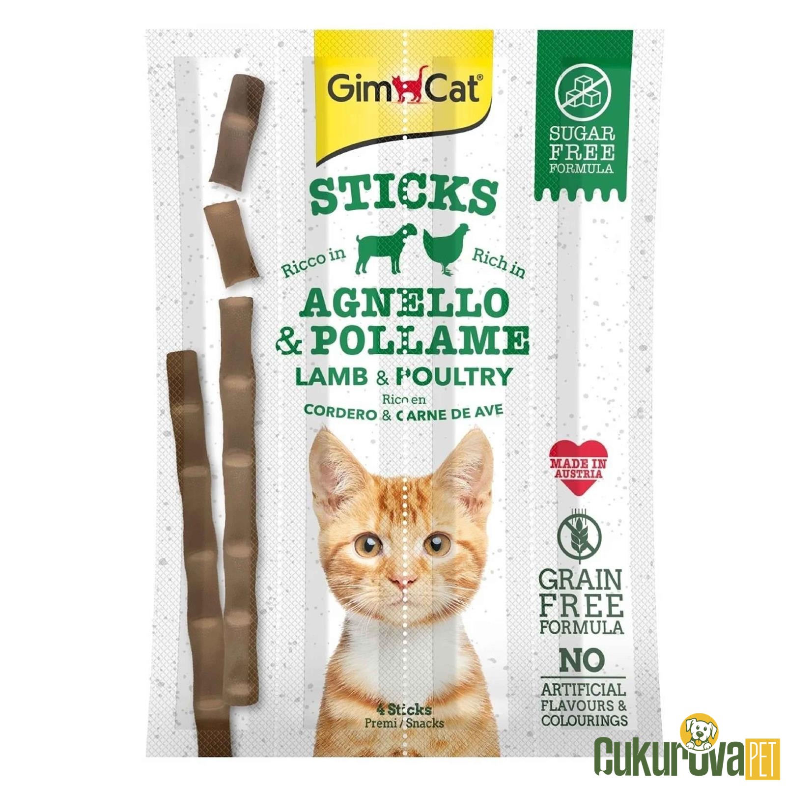 Gimcat Sticks Kuzu Etli Tavuklu Kedi Ödül Çubukları 4'lü - 20 Gr