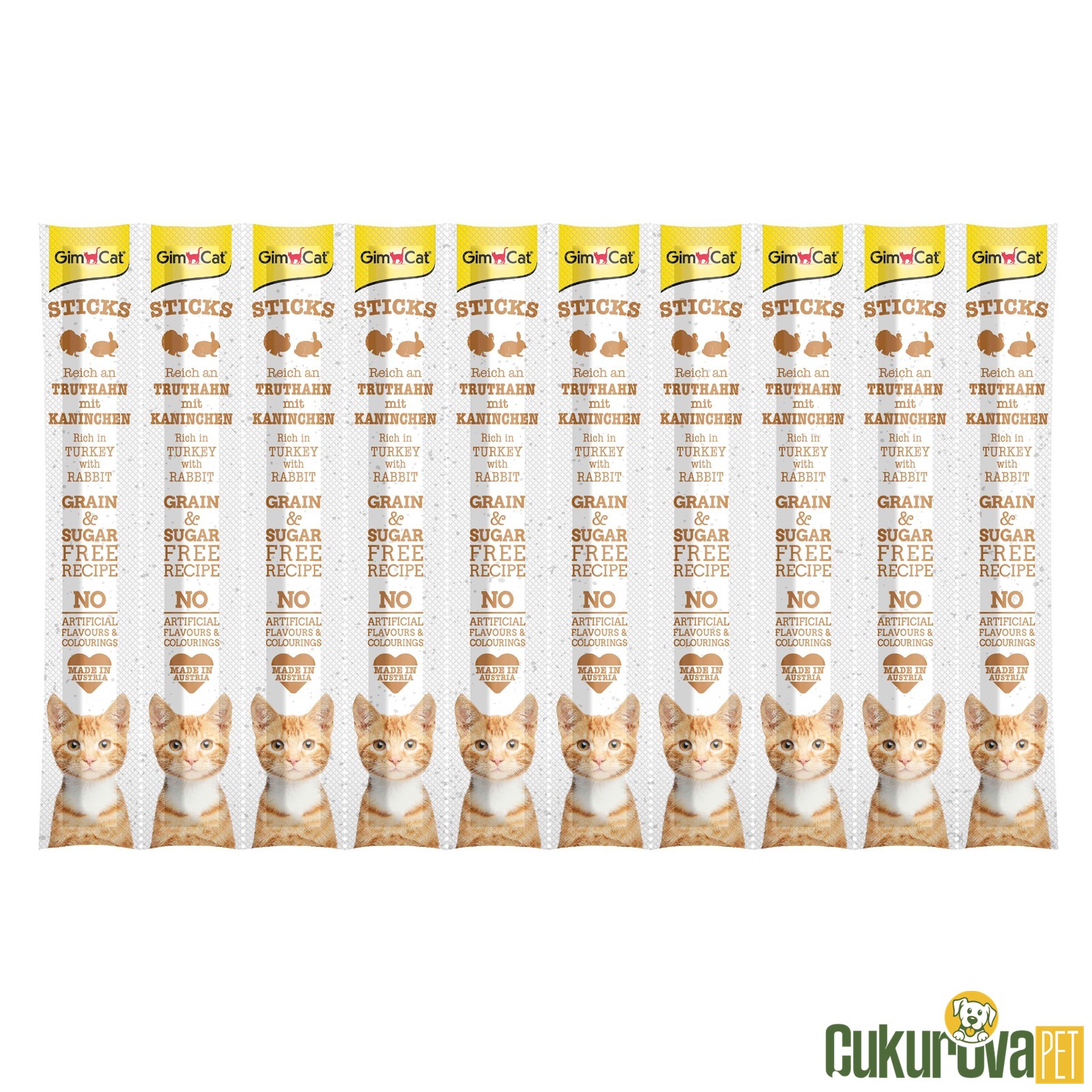 Gimcat Sticks Hi̇ndi̇ Ve Tavşan Etli̇ Kedi̇ Ödül Çubuğu 50 Gr 10'lu