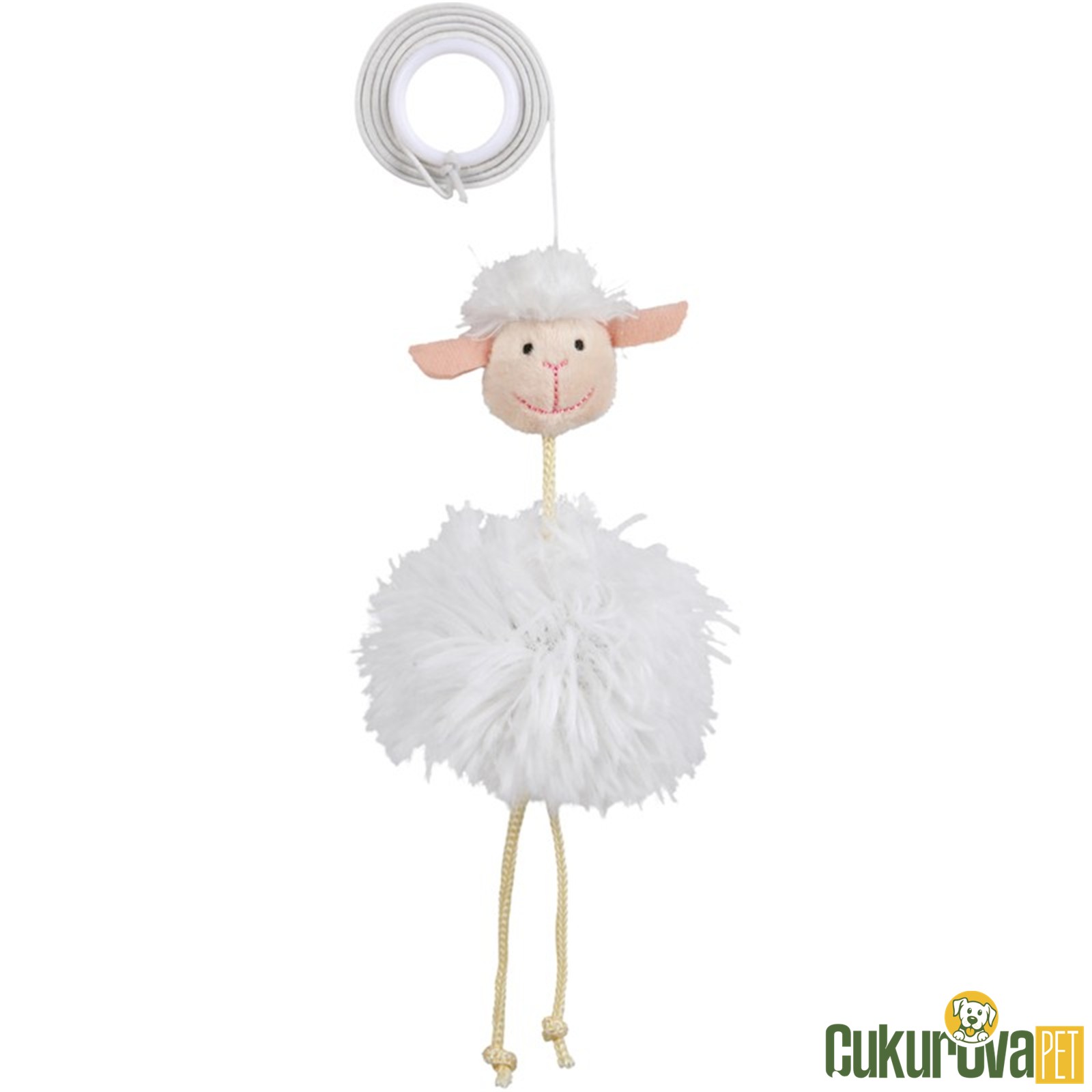 Trixie Kedi̇ Peluş Oyuncağı Kedi̇otlu Elastik İpli̇ Koyun 20 Cm
