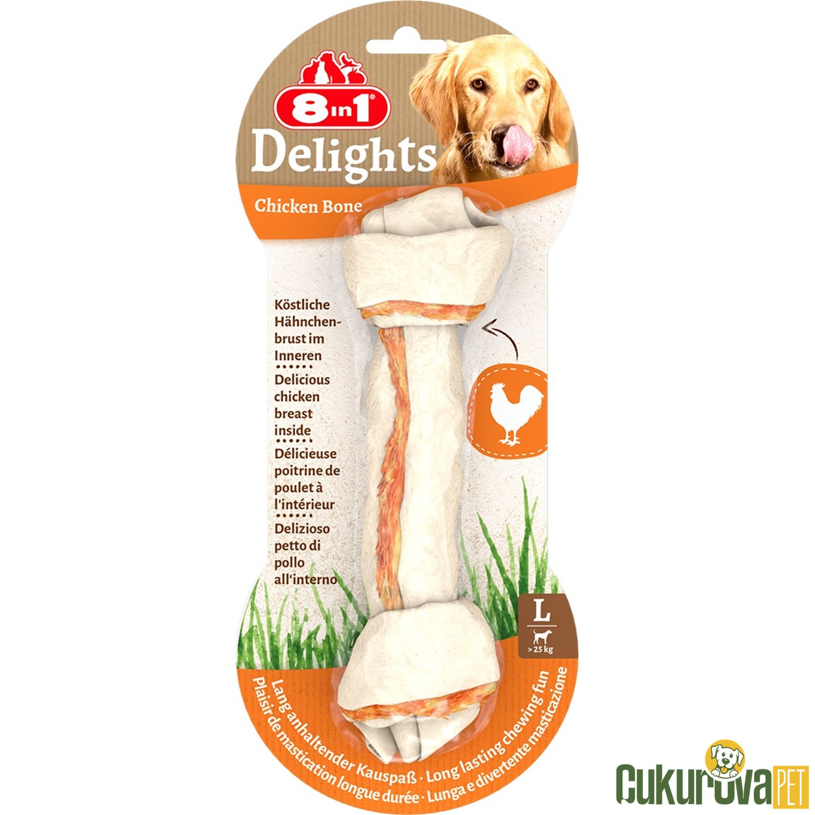 8 In 1 Delight Bones L Tavuklu Köpek Ödül Kemi̇ği̇
