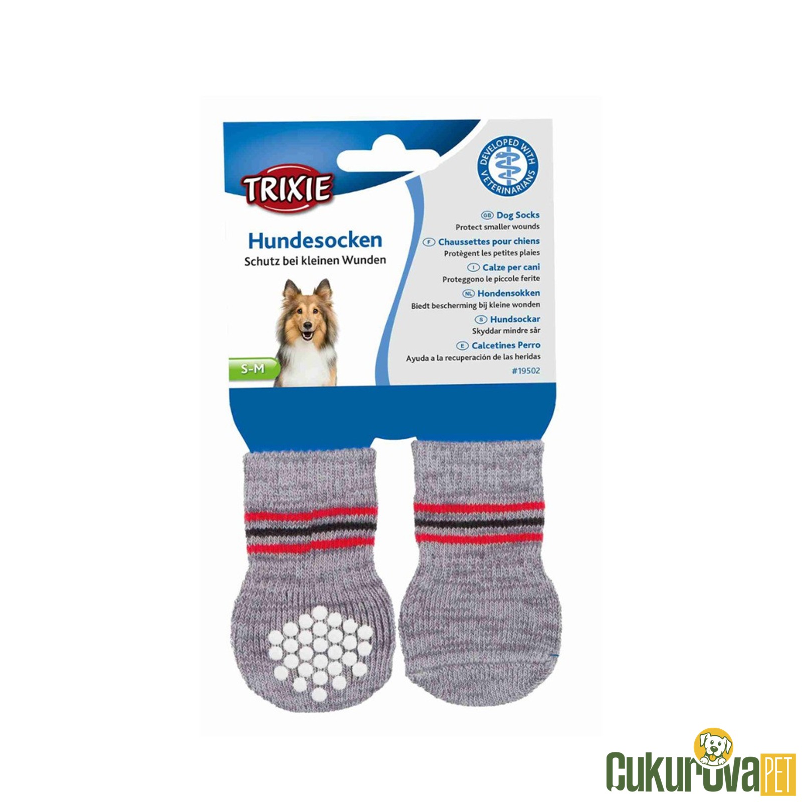 Trixie Köpek Çorabı Kaydırmaz 2'li̇ - Border Collie - S - M