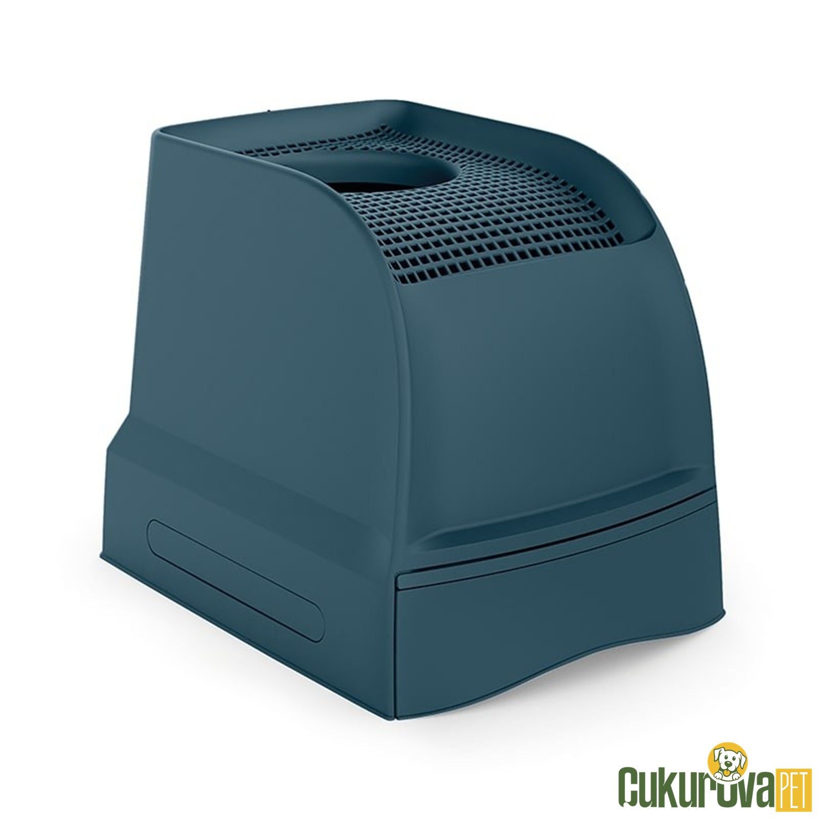 Imac Frida Üstten Girmeli Çekmeceli Kapalı Kedi Tuvaleti - Mavi - 56 x 40 x 43.5 Cm