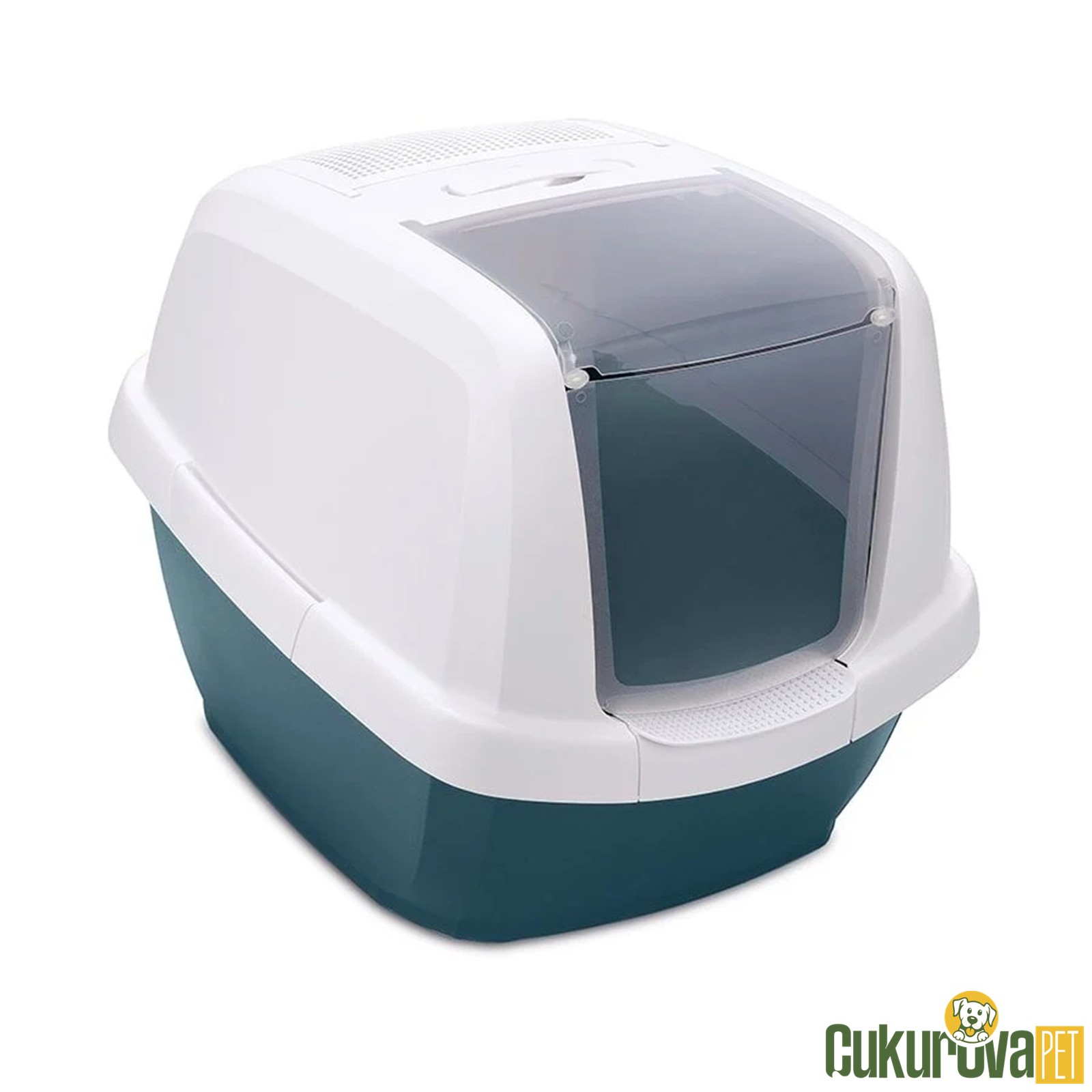 Imac Maddy Kapalı Kedi Tuvaleti - Petrol Mavisi - 65 x 47.5 x 47.5 Cm