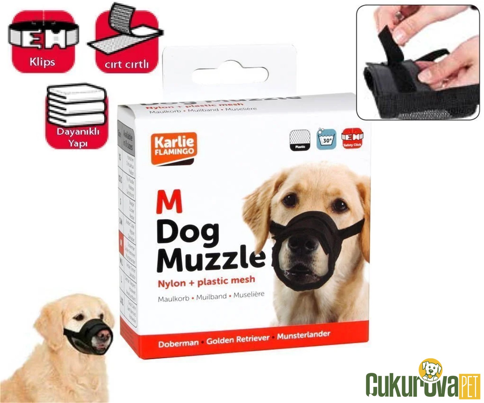 Karlie Soft Köpek Ağızlığı 40 - 67 Cm ( Siyah ) M
