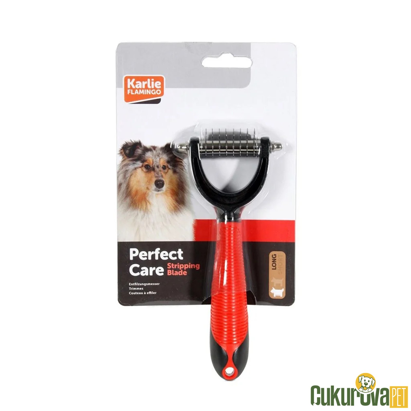 Karlie Uzun Tüylü Köpekler İçin Bıçaklı Tarak 8 x 7.5 x 3.5 Cm