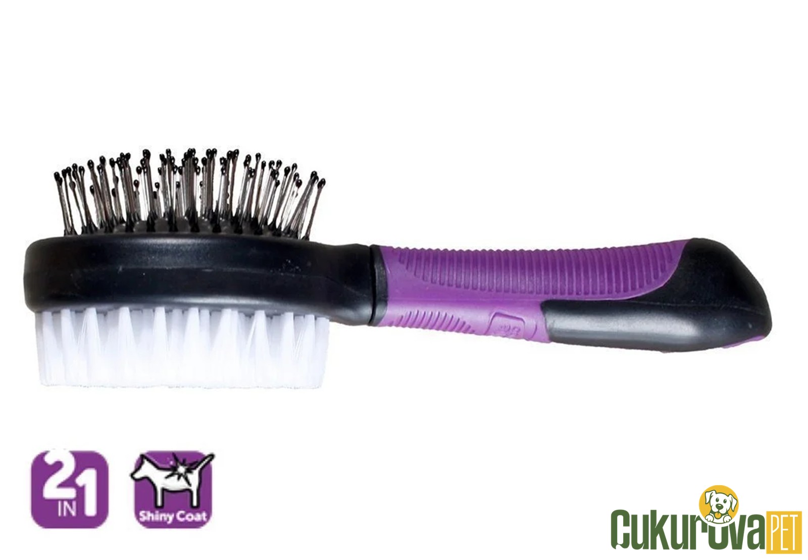 Karlie Mor - Siyah Çift Taraflı Fırça 21 Cm - 6 Cm - 6 Cm