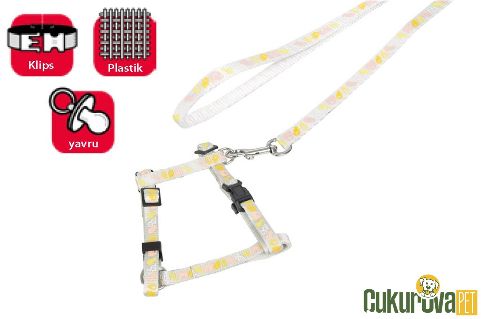 Karlie Yavru Köpek Göğüs - Gezdirme Tasması 25 - 35 Cm Mavi