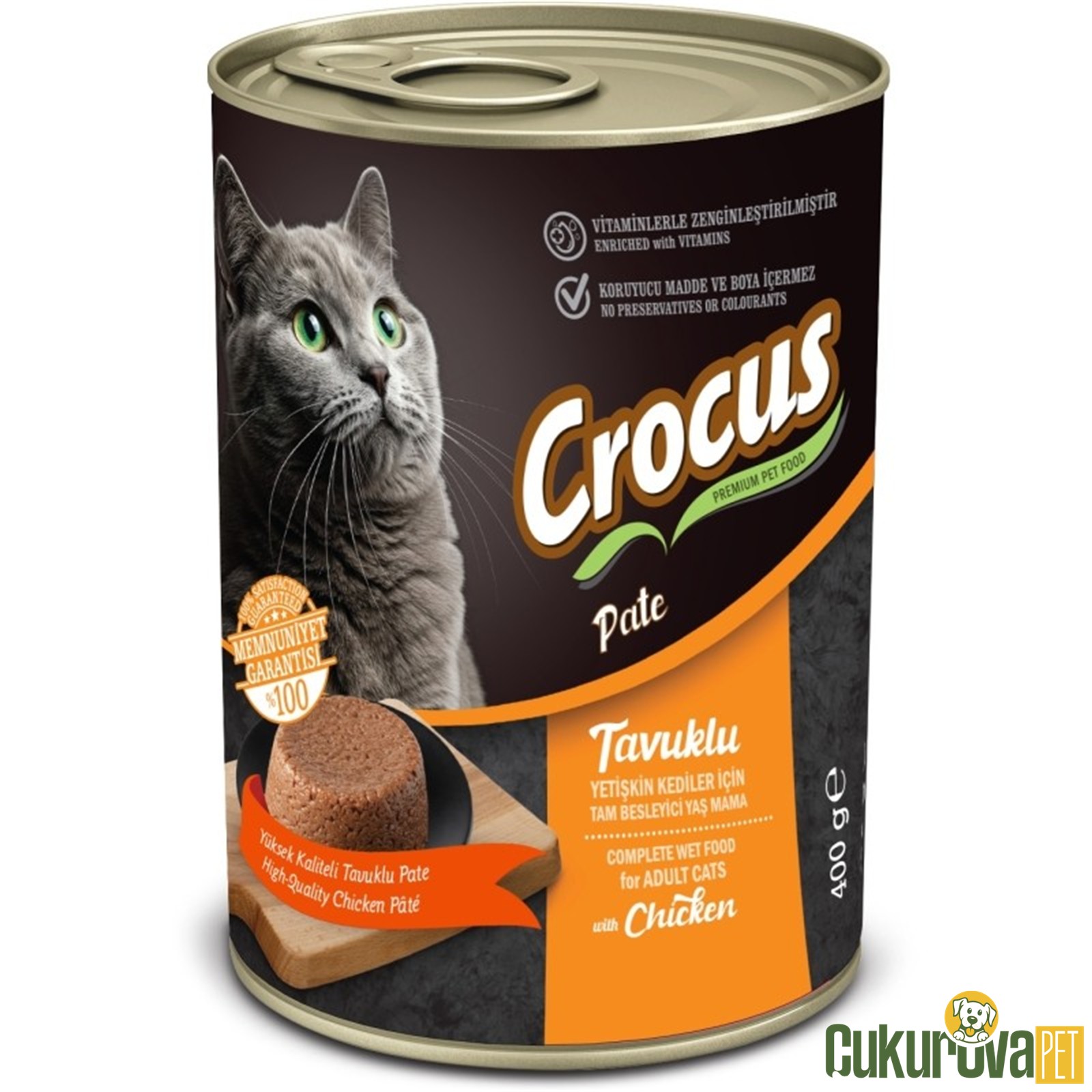 Crocus Adult Pate Tavuklu Yetişkin Kedi Yaş Maması 400 Gr