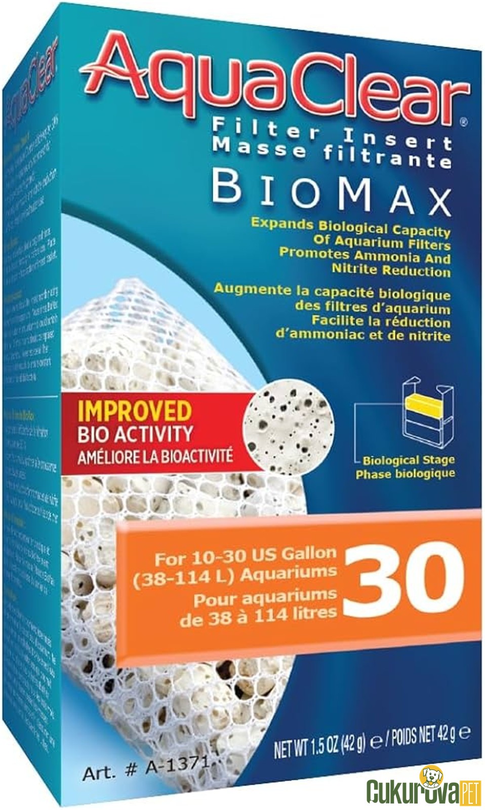 AquaClear BioMax 30 Biyolojik Filtre Malzemesi 42 Gr