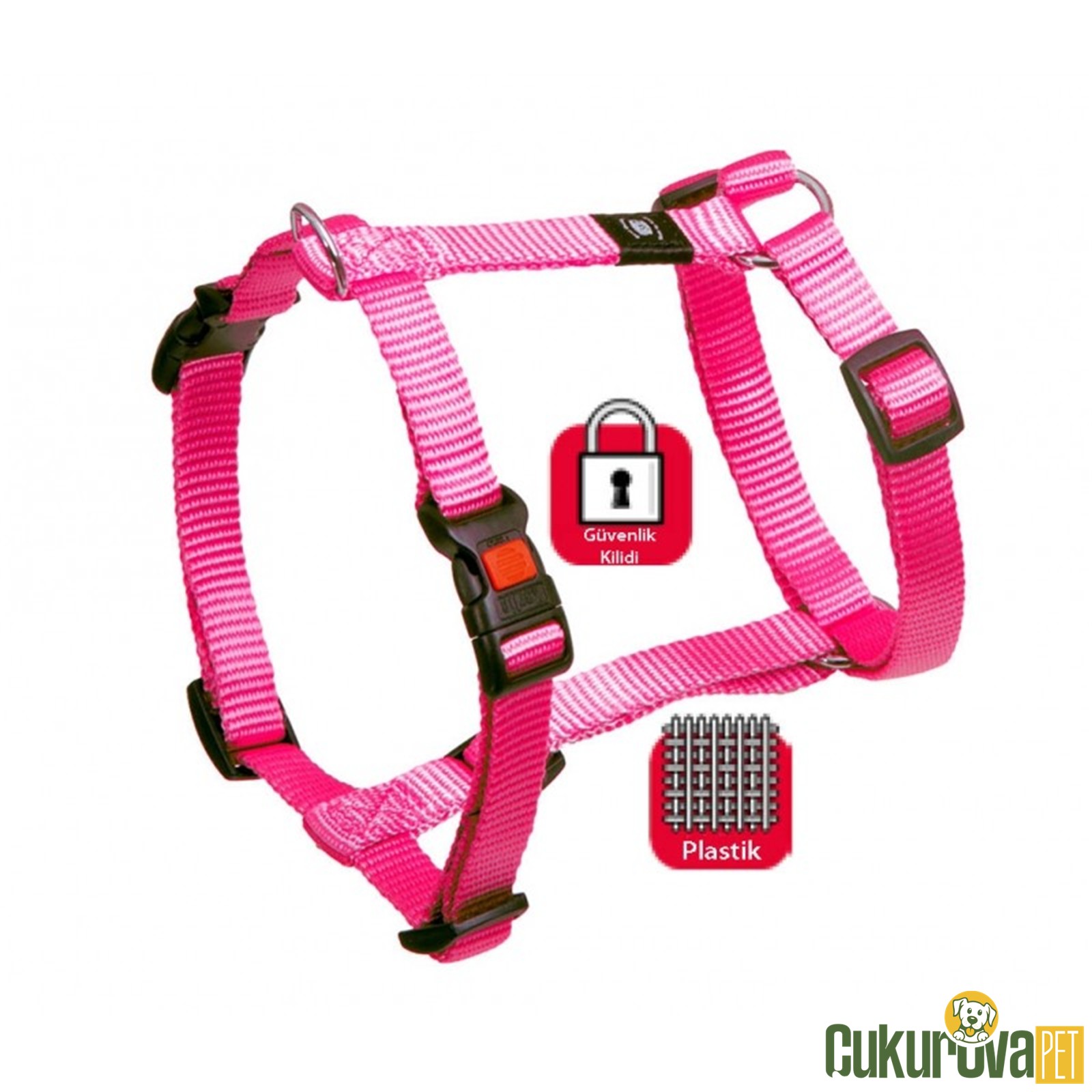 Karlie Köpek Göğüs Tasma Kilitli Xl 90 - 120 Cm Pembe