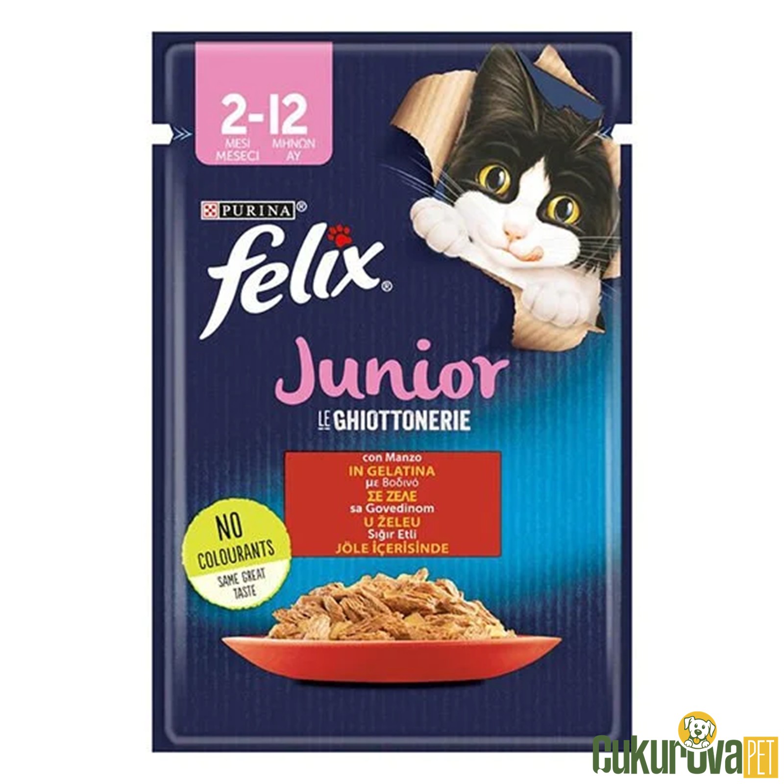 Felix Pouch Jöle İçi̇nde Sığır Etli̇ Yavru Kedi̇ Yaş Maması 85 Gr