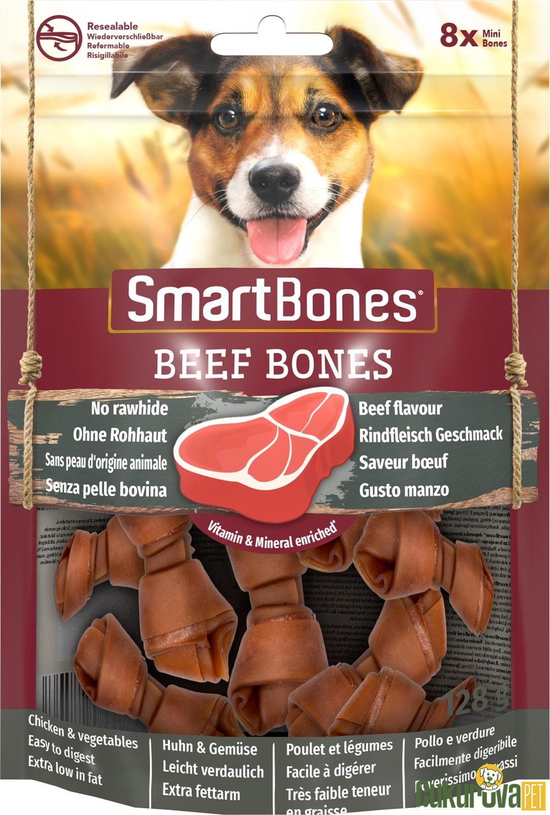 Smart Bones Bi̇ftekli̇ Mini Kemi̇k Köpek Ödülü 128 Gr