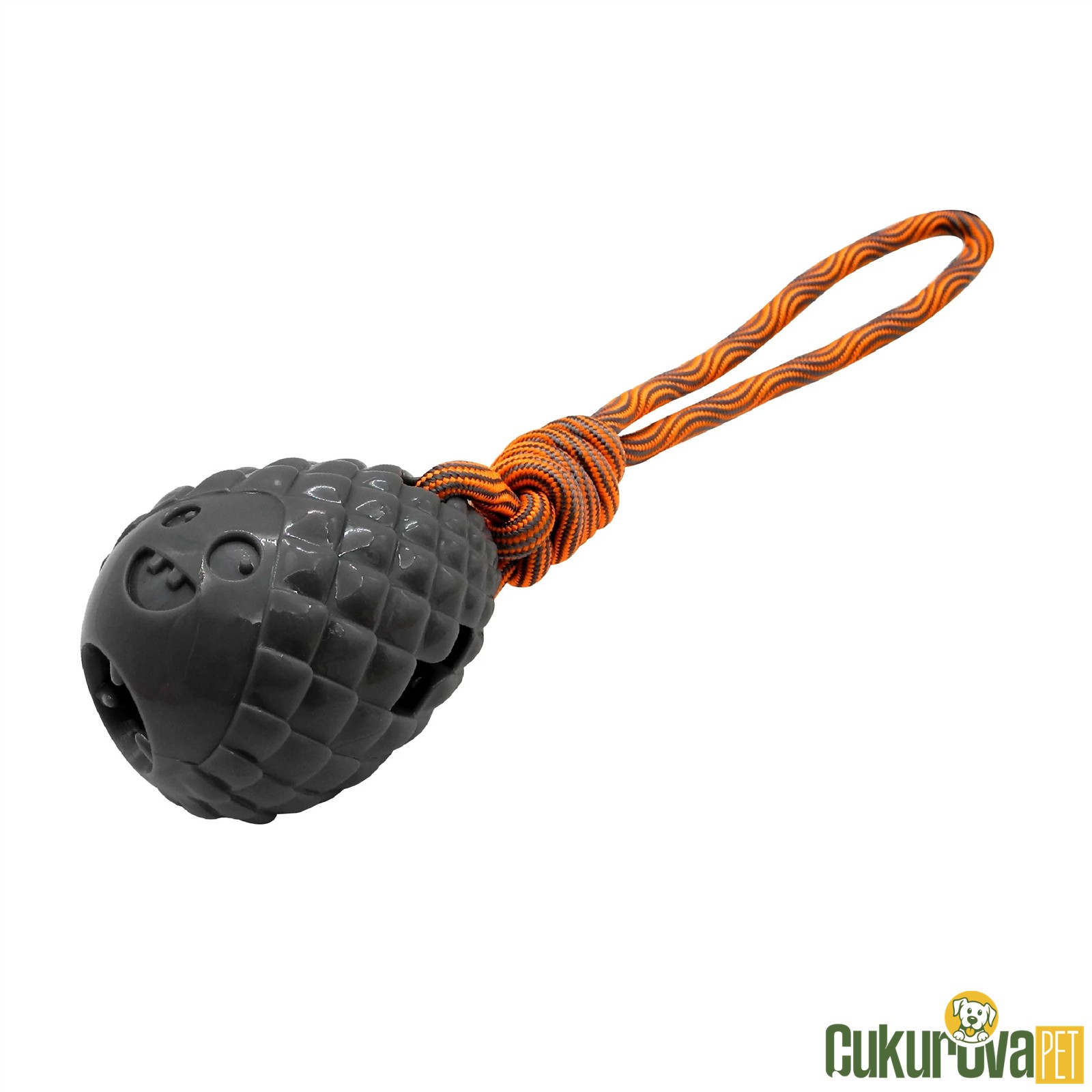 Gimdog Çam Kozası Şeklinde Çekiştirmeli Köpek Oyuncağı Gri