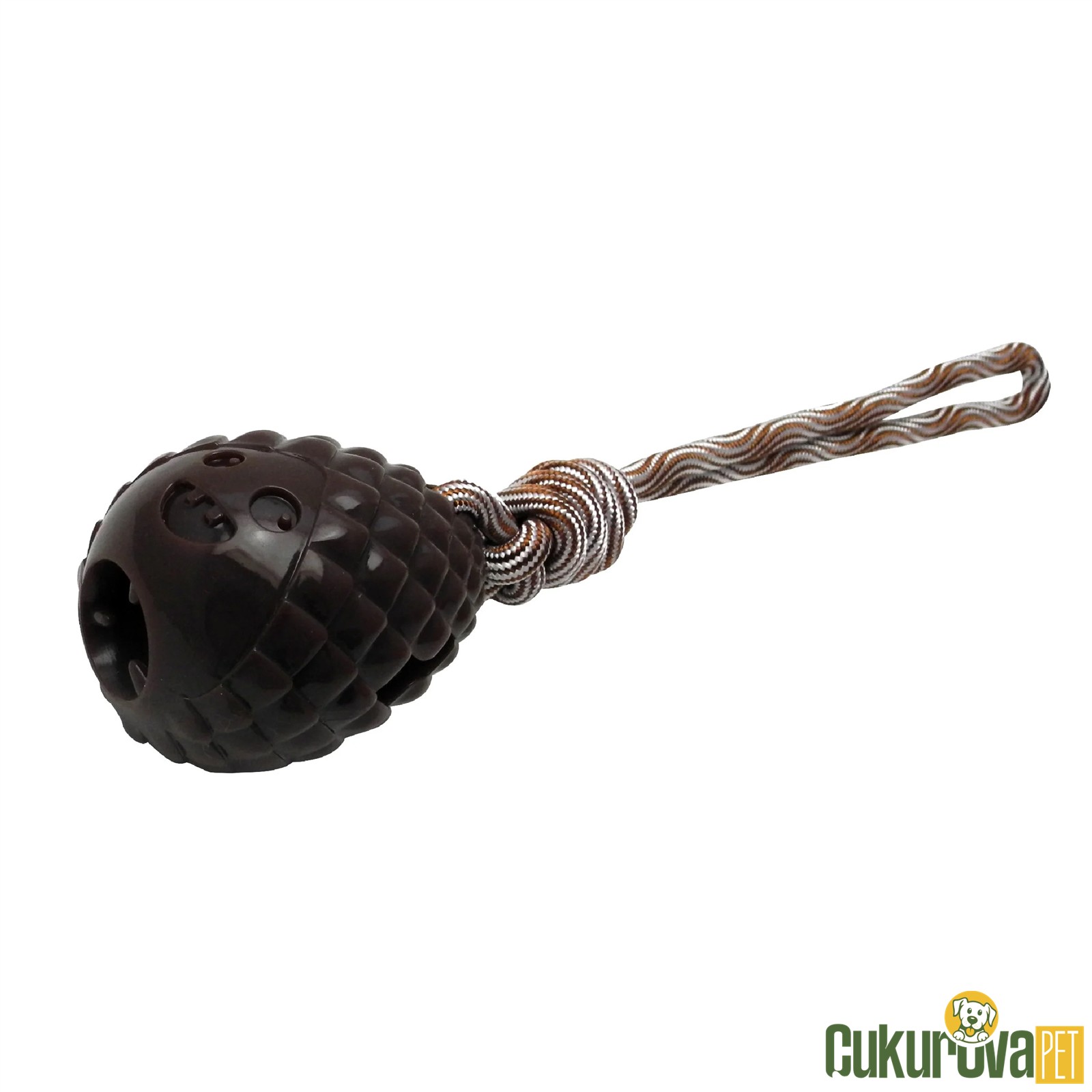 Gimdog Çam Kozası Şeklinde Çekiştirmeli Köpek Oyuncağı Kahverengi